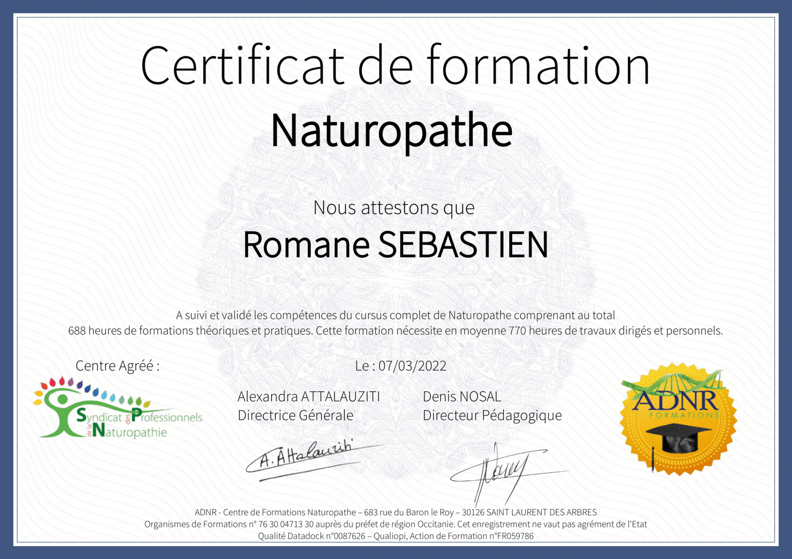 Certification SEBASTIEN Romane Fin de formation NATURO-1